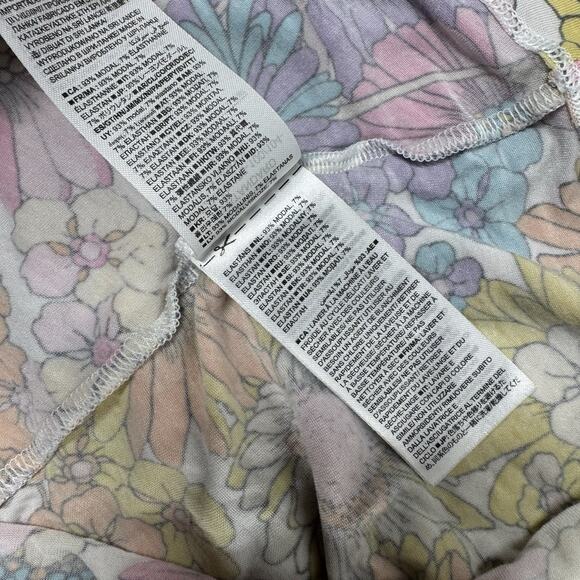 Gap Maternity Modal Floral Nursing PJ Dress Size XL Stretch Snaps Lace Shelf Bra - Picture 7 of 9